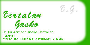 bertalan gasko business card